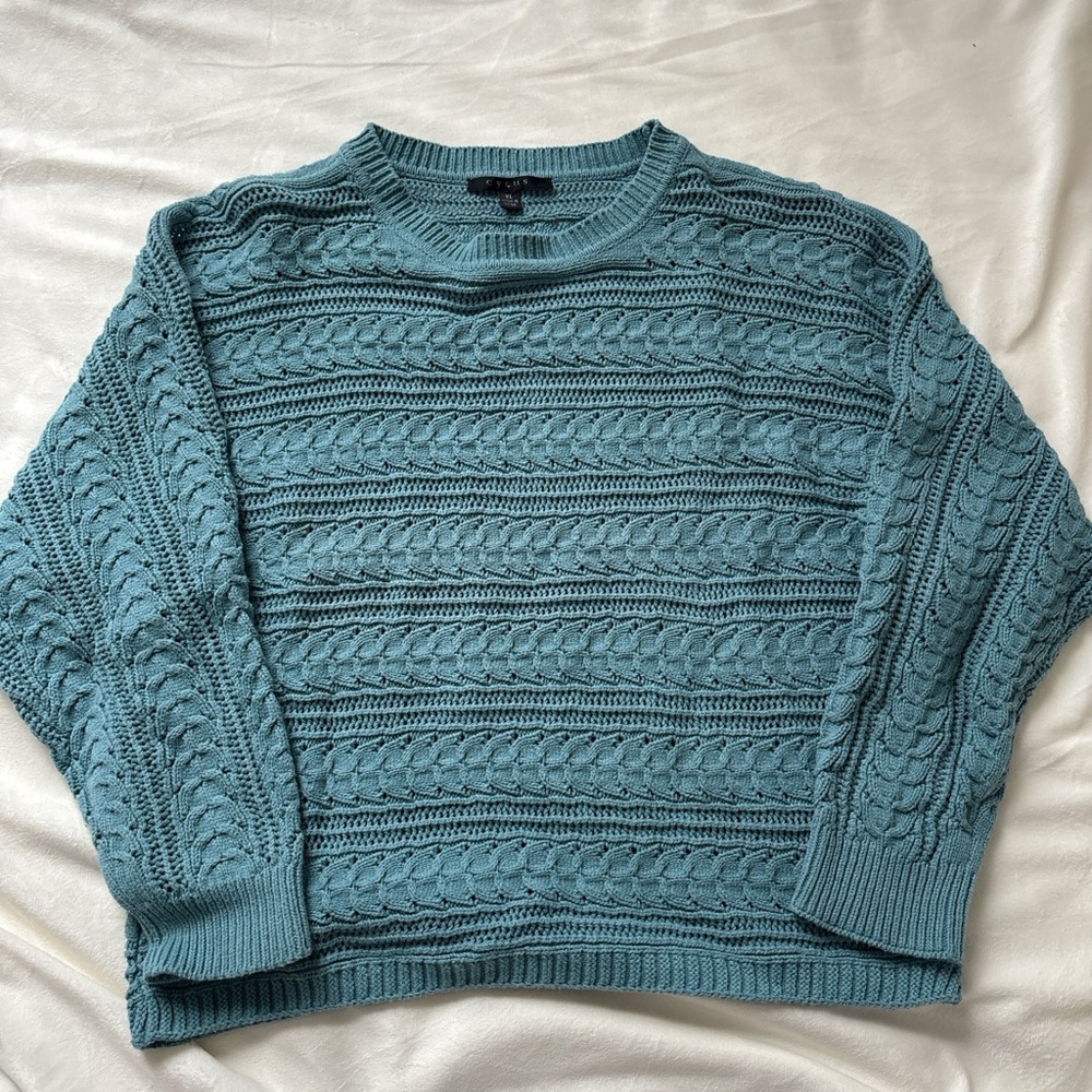 Cyrus Women's Blue Cable Knit Sweater